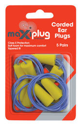 Maxisafe Tapered Corded Ear Plugs (5 Pairs)
